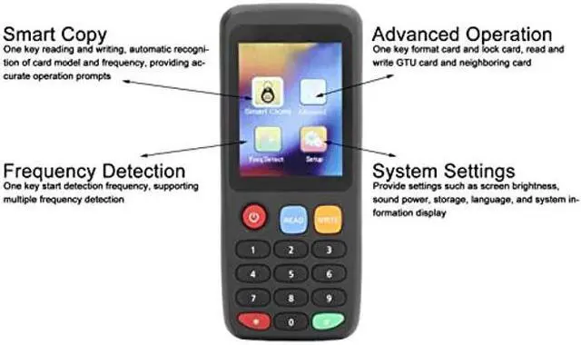 Alt view image 4 of 5 - X7 NFC Card Reader,RFID Card Copier Readers Writer Duplicator for IC ID Cards,Smart Card RFID Copier ID IC Reader Writer HD Full Color Screen (5 UID Buckles 5 UID Cards)