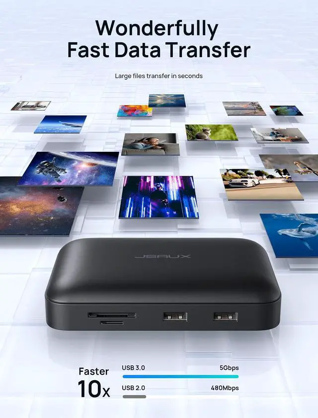 Alt view image 4 of 5 - Docking Station, JSAUX OmniCase 7-in-1 USB C Hub with Cable Storage, Support 1000M Ethernet, 4k HDMI, 100W USB C PD, USB 3.0, SD/TF Card Docking Station for MacBookPro/Air, iPad, Chromebook