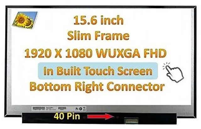 Alt view image 5 of 5 - wzqrps NV156FHM-T06 NV156FHM T06 Replacement Laptop 40 pin Led LCD Touch Screen Digitizer Display