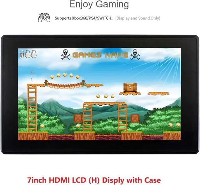 Alt view image 5 of 5 - Ingcool 7inch HDMI LCD with Case for Raspberry Pi Capacitive Touchscreen 1024x600 IPS Display Screen Monitor Compatible with Raspberry Pi 4B/3B+/3B/Zero/Jetson Nano Support Windows 10/8.1/8/7