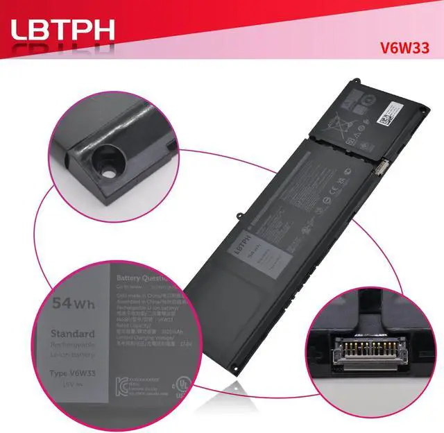 Alt view image 3 of 5 - V6W33 54Wh 15V Laptop Battery Replacement for Dell for Inspiron 3515 3511 5515 3521 3525 7415 Latitude 3320 3520 Vostro 3420 5310 5410 5510 5518 5418 5620 Series 0XDY9K 0WV3K8 0MVK11 0VKYJX 0FH3K2