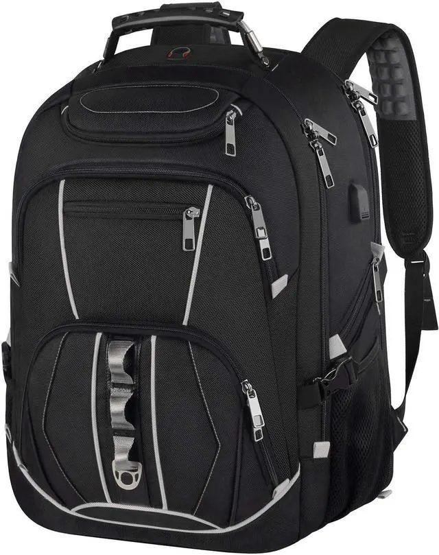 Main image of JCDOBEST 18.4 inch Gaming Laptop Backpacks with USB Charging Port, Big Capacity TSA Friendly RFID Anti Theft Pocket College Heavy Duty Computer Work bag for Men