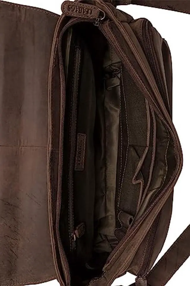 Alt view image 5 of 5 - LEABAGS Texas shoulder bag made of genuine buffalo leather in vintage look I laptop bag up to 15 inch I business bag I leather bag I shoulder bag I 15x13x4 inch