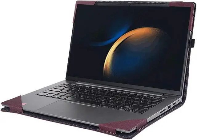 Main image of Laptop Cover for 16 Inch Samsung Galaxy Book3 Pro/Galaxy Book3 Pro 360/Galaxy Book 3 Ultra CasePU Leather Laptop Bag Protective Shell Accessories (Wine Red)