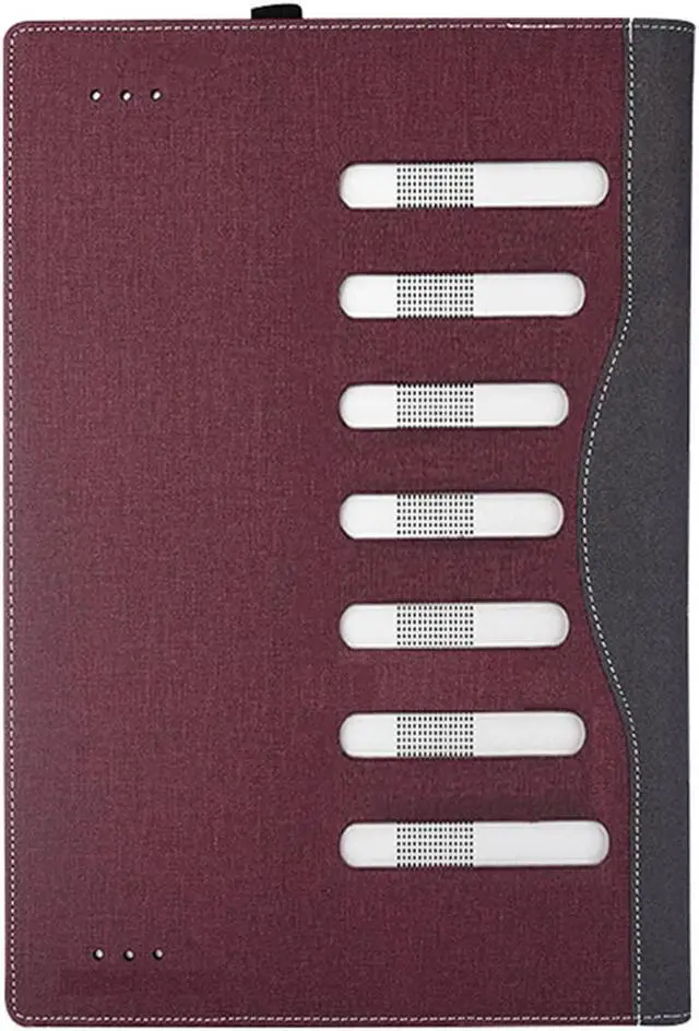 Alt view image 4 of 5 - Laptop Cover for 16 Inch Samsung Galaxy Book3 Pro/Galaxy Book3 Pro 360/Galaxy Book 3 Ultra CasePU Leather Laptop Bag Protective Shell Accessories (Wine Red)