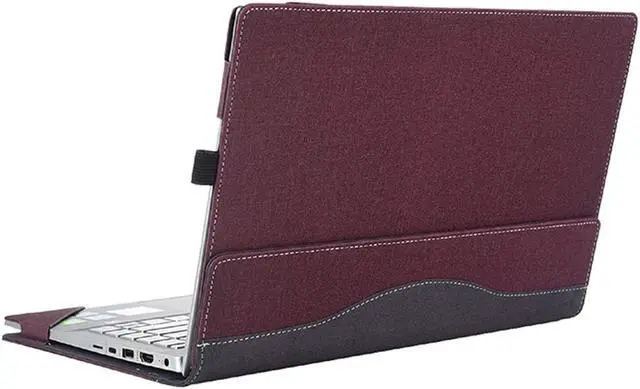 Alt view image 3 of 5 - Laptop Cover for 16 Inch Samsung Galaxy Book3 Pro/Galaxy Book3 Pro 360/Galaxy Book 3 Ultra CasePU Leather Laptop Bag Protective Shell Accessories (Wine Red)