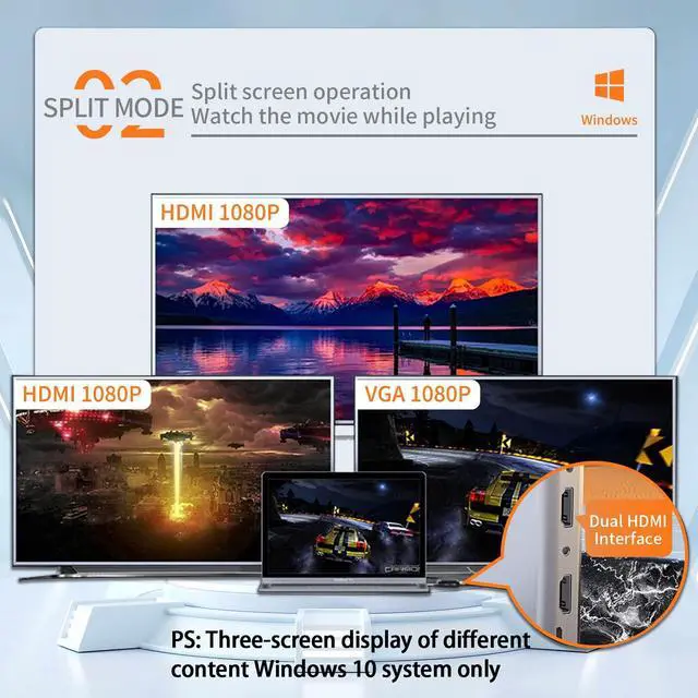 Alt view image 3 of 5 - 14 in 1 Docking Station with Wireless Charging,Triple and 4K Display,Dual HDMI for USB C Hub,100W PD, 5 USB Ports,SD,TF,VGA,Compatible for Multiple Device:Switch,MacBook,Dell,Thinkpad