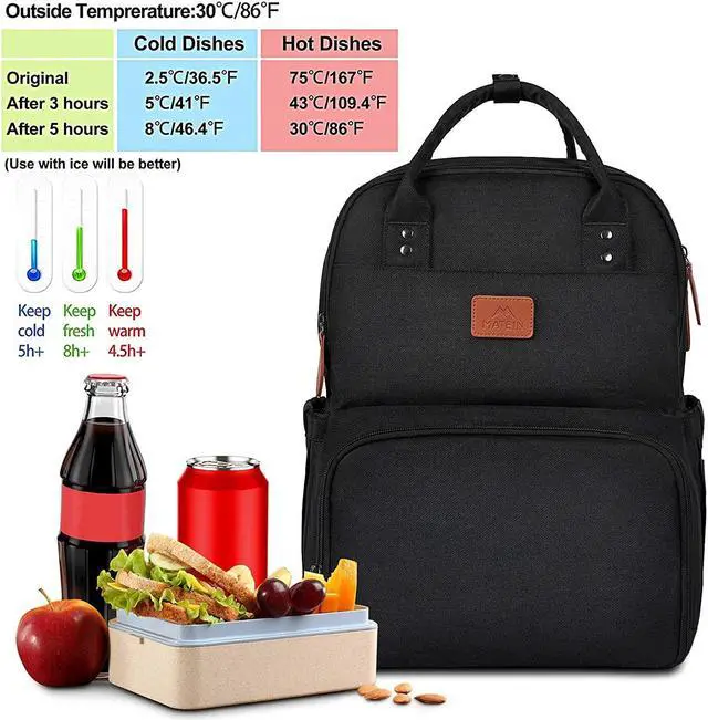 Alt view image 2 of 5 - 15.6 Inch Lunch Backpack for Women, Insulated Cooler Bag with USB Port, 17 Inch Laptop Backpack, TSA Large Business Work Travel Back Pack for Men