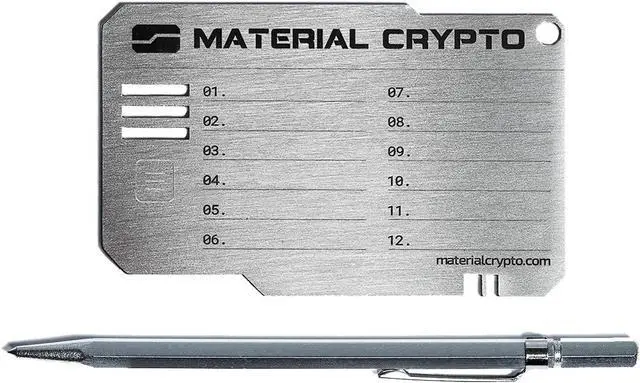 Main image of Material Crypto DIY - Crypto Seed Storage | Indestructible Steel Cryptocurrency Wallet | Compatible with Seed Phrase, Ledger, Trezor, Bitcoin, Ethereum, Keystone