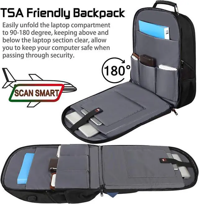 Alt view image 3 of 5 - Mogplof 18.4 Laptop Backpack Men Women, 55L Extra Large Laptops Backpack with USB Charger Port,TSA Friendly Flight Approved and RFID Anti-theft Pocket,Water Resistant Suiltable for Traveling&Business