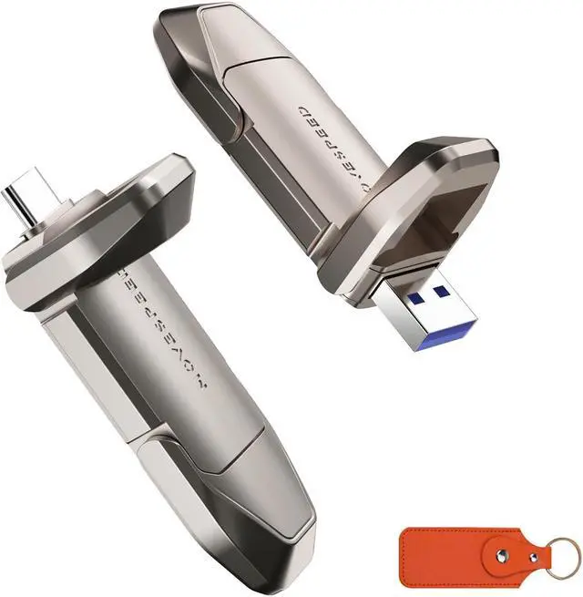 Main image of 512GB Solid State Flash Drive USB 3.2 550MB/s High Speed, Type C USB Dual Interface Drive Thumb Drive with Leather Case, Compatible with Android/Windows/Mac OS/iOS/Linux