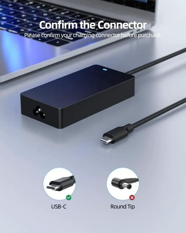 Alt view image 2 of 5 - 100W AC Charger Compatible with Asus Zenbook 14x OLED Q410V Q410 Q410VA Q410VA-EVO.I5512 Laptop Power Supply Adapter Cord