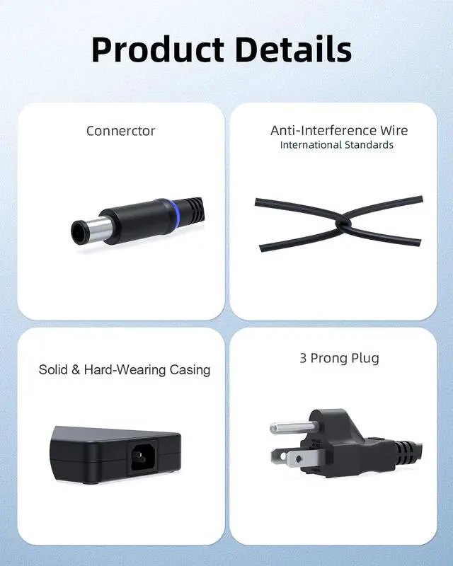 Alt view image 5 of 5 - 240W 180W AC Charger Fit for Dell Precision 7760 7560 P44E002 P93F002 Laptop Power Adapter Supply Cord