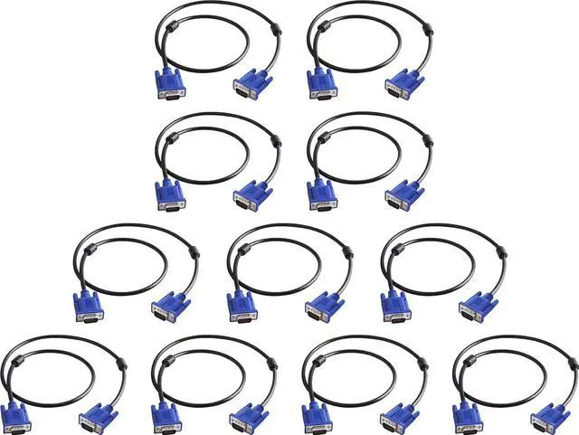 Main image of PASOW VGA to VGA Monitor Cable 1 Pack + VGA Cable 10 Pack - 3 Feet