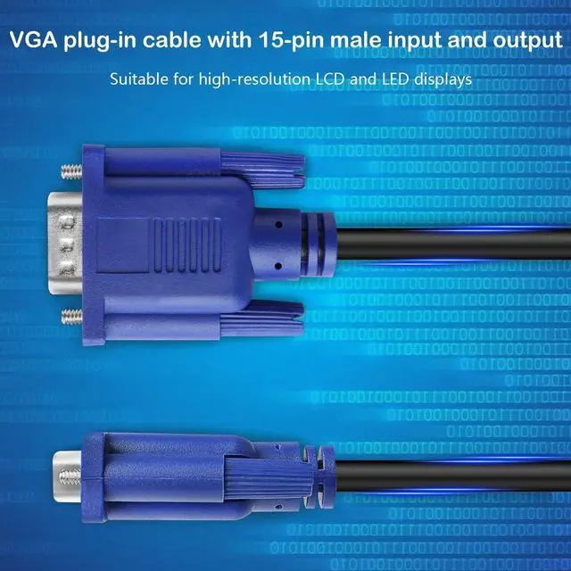 Alt view image 5 of 5 - PASOW VGA to VGA Monitor Cable 1 Pack + VGA Cable 10 Pack - 3 Feet