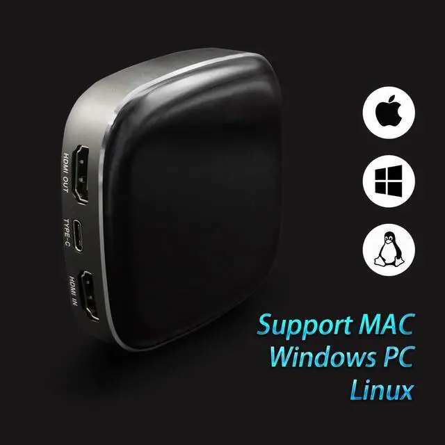 Alt view image 4 of 5 - 4k Gaming Video Capture Card - HDMI to USB 3.0 Type C, 4K @60 Input, 1080P 60FPS Record, Free Lag Loop, Support Windows MAC Linux, OBS Wirecast,YouTube Twitch Burned, P Panoraxy Video Capture Device