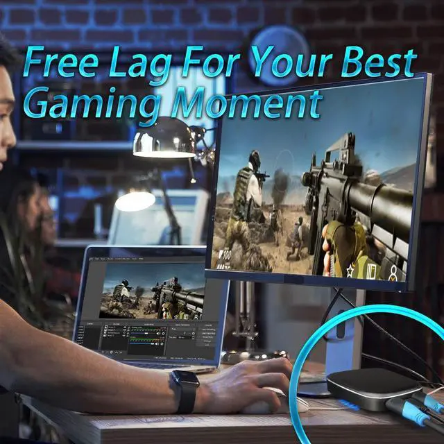 Alt view image 2 of 5 - 4k Gaming Video Capture Card - HDMI to USB 3.0 Type C, 4K @60 Input, 1080P 60FPS Record, Free Lag Loop, Support Windows MAC Linux, OBS Wirecast,YouTube Twitch Burned, P Panoraxy Video Capture Device