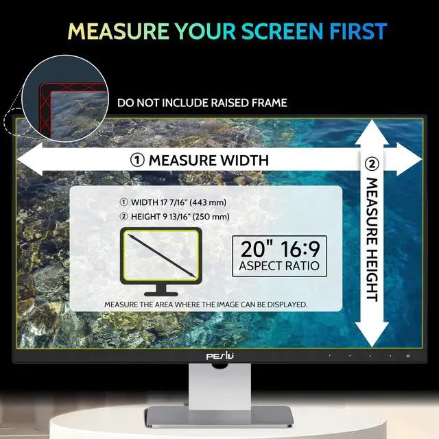 Alt view image 2 of 5 - [2-Pack] 20 Inch Privacy Screen for Computer Monitor 16:9 Aspect Ratio, Eye Protection Anti Blue Light Glare Shield, 20inch Removable Black Blackout Anti Spy Desktop Security Private Filter