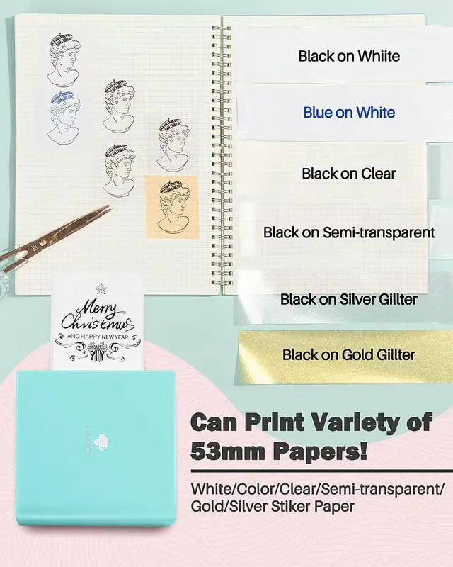 Alt view image 4 of 5 - Phomemo M02 Pocket Printer- Thermal Bluetooth Mini Phone Printer, for DIY Creation, Study Notes, Memo, List, Work Plan, Gift, Cyan