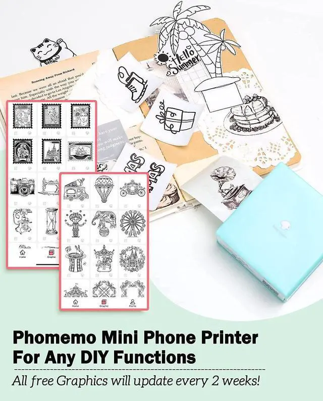 Alt view image 5 of 5 - Phomemo M02 Pocket Printer- Thermal Bluetooth Mini Phone Printer, for DIY Creation, Study Notes, Memo, List, Work Plan, Gift, Cyan
