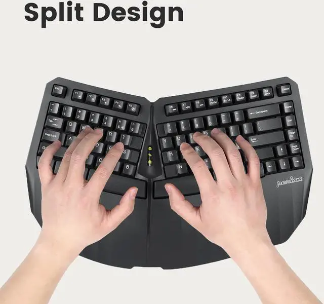 Alt view image 2 of 5 - Perixx PERIDUO-813B US, Wireless Ergonomic Compact Keyboard & Vertical Mouse - Bundle with a 6-Button Ergonomic Vertical Mouse - Black - US English...