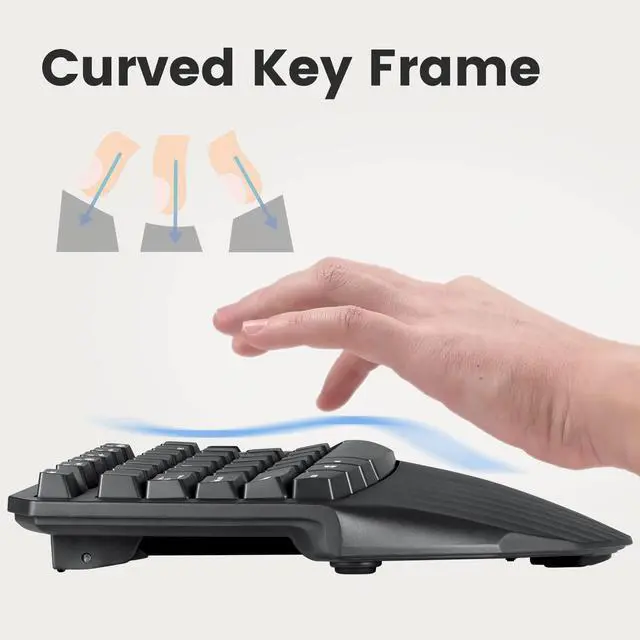 Alt view image 5 of 5 - Perixx PERIDUO-813B US, Wireless Ergonomic Compact Keyboard & Vertical Mouse - Bundle with a 6-Button Ergonomic Vertical Mouse - Black - US English...