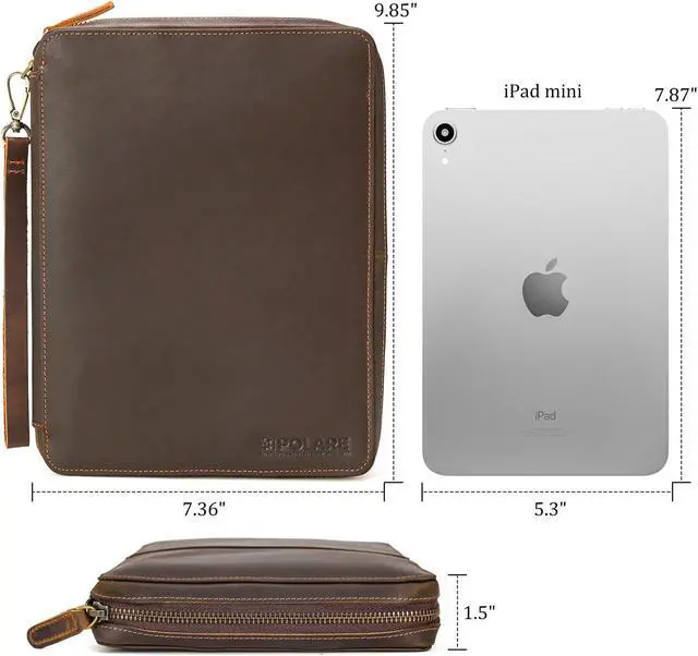 Alt view image 2 of 5 - Polare Full Grain Leather Travel Cable Organizer Case Electronics Accessories Carry Bag with YKK Zippers Tech Storage Bag for Cables, Power Bank, USB, SD Card, Travel Essentials