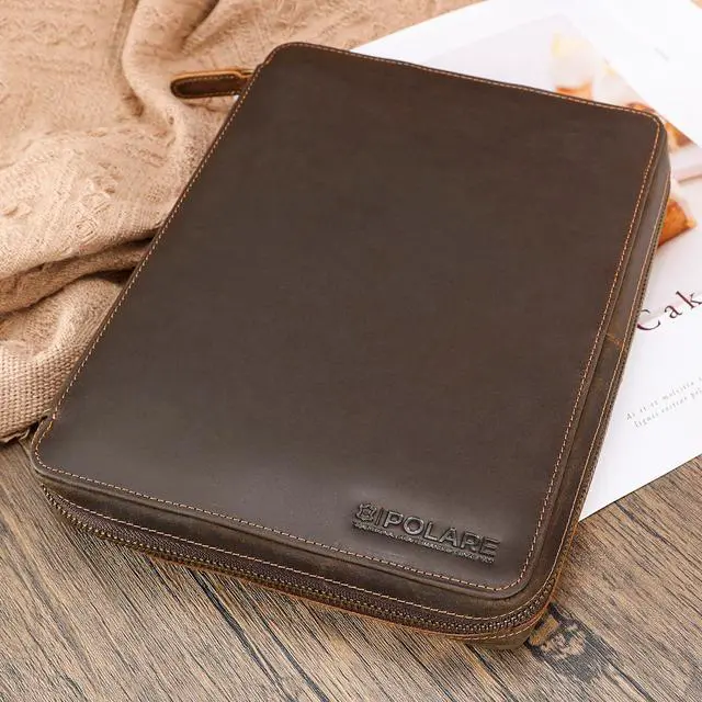 Alt view image 4 of 5 - Polare Full Grain Leather Travel Cable Organizer Case Electronics Accessories Carry Bag with YKK Zippers Tech Storage Bag for Cables, Power Bank, USB, SD Card, Travel Essentials