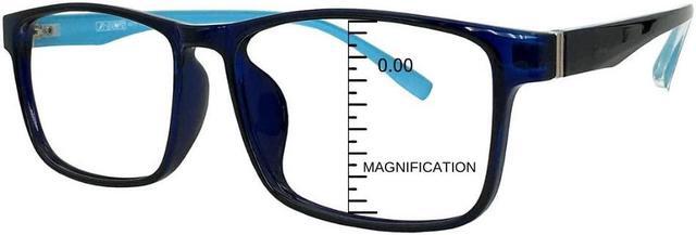 Main image of ProEyes Concord, Big Men Progressive Blue Light Blocking Readers, Anti-Reflective, 0 Power on Top Lens (Blue, 1.00)