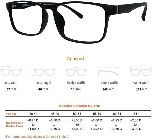 Alt view image 4 of 5 - ProEyes Concord, Big Men Progressive Blue Light Blocking Readers, Anti-Reflective, 0 Power on Top Lens (Black, 1.25)