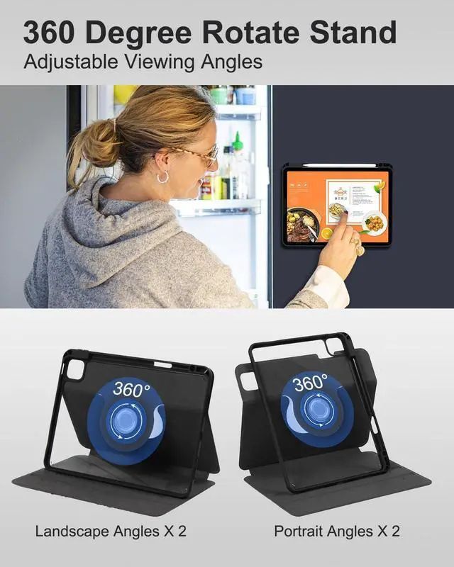 Alt view image 5 of 5 - ProtUTab 10.9 inch Case Compatible with iPad Air 4/5th Gen (2020/2022 Released) Case with Pencil Holder, Detachable Case Compatible with Apple iPad Pro 11inch 4th/3rd Gen (2022/2021 Released), Black