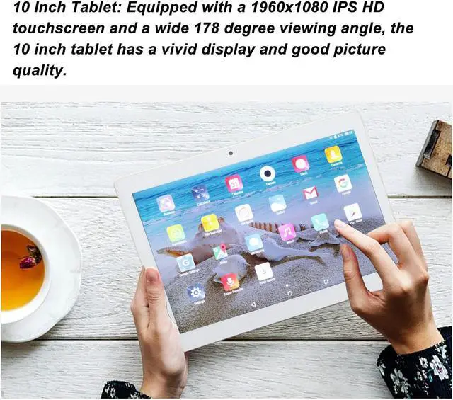 Alt view image 2 of 5 - 10 Inch Android Tablet PC, 2GB RAM 32GB Memory, 1960X1080 IPS HD Touch Screen, 7MP Dual Camera, Android 11 Tablet, Octa Core Processor for Kids Learning and Video Playback(Pink)