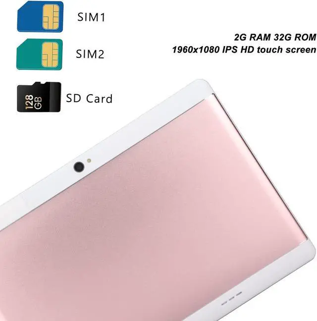 Alt view image 5 of 5 - 10 Inch Android Tablet PC, 2GB RAM 32GB Memory, 1960X1080 IPS HD Touch Screen, 7MP Dual Camera, Android 11 Tablet, Octa Core Processor for Kids Learning and Video Playback(Pink)