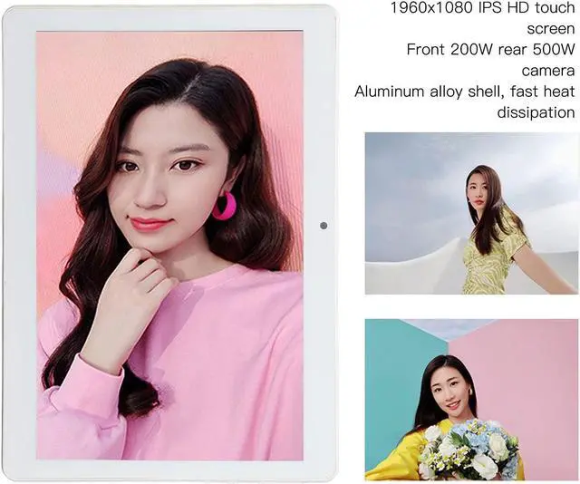 Alt view image 4 of 5 - 10 Inch Android Tablet PC, 2GB RAM 32GB Memory, 1960X1080 IPS HD Touch Screen, 7MP Dual Camera, Android 11 Tablet, Octa Core Processor for Kids Learning and Video Playback(Pink)