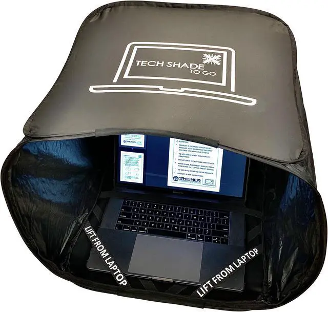 Main image of TECH SHADE TO GO Portable Laptop Sun Shade, Privacy Cover, Laptop Sun Shade, Laptop Shade for Working Outside, Laptop Shade, Laptop Sun Hood, Laptop Sun Glare Shield, Laptop Hood for Outside Glare