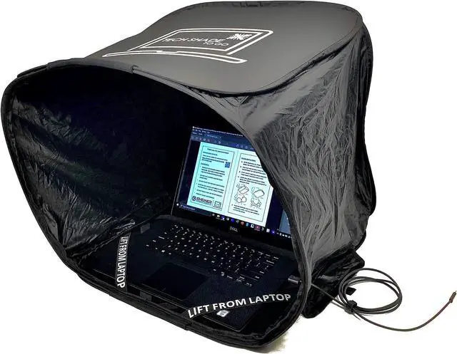 Alt view image 5 of 5 - TECH SHADE TO GO Portable Laptop Sun Shade, Privacy Cover, Laptop Sun Shade, Laptop Shade for Working Outside, Laptop Shade, Laptop Sun Hood, Laptop Sun Glare Shield, Laptop Hood for Outside Glare