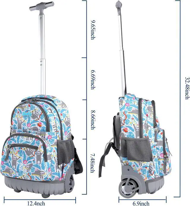 Alt view image 3 of 5 - seastig Rolling Backpack 16 Inch Wheeled Backpack Laptop Backpack Carry-on Backpack School College Travel