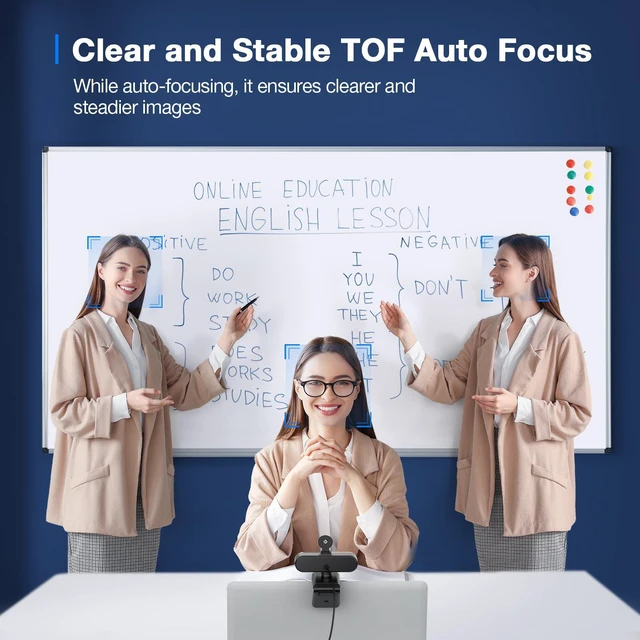 Alt view image 3 of 5 - EMEET C960 4K Webcam for PC, 4K UHD Sony Sensor, TOF Auto Focus, Dual AI Noise-Cancelling Mics, Auto Light Correction, 66deg FOV, Plug&Play Webcam w/Privacy Cover, Works w/Zoom/Teams/Skype/Google Meet