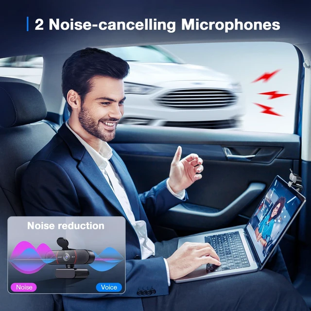 Alt view image 4 of 5 - EMEET C960 4K Webcam for PC, 4K UHD Sony Sensor, TOF Auto Focus, Dual AI Noise-Cancelling Mics, Auto Light Correction, 66deg FOV, Plug&Play Webcam w/Privacy Cover, Works w/Zoom/Teams/Skype/Google Meet
