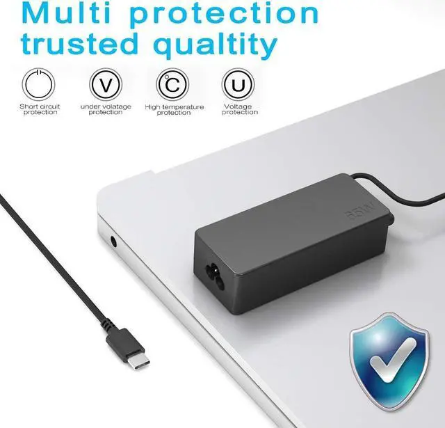 Alt view image 3 of 5 - QYD 90W USB C Laptop Charger for Lenovo Yoga Series 380 720 730 910 920 930 X61S X270 X280X 290 X380 X140e X390 X395 C740-14 C930 730-13IKB 730-15IKB 910-13IKB 720-13IKB Type-C Power Adaper Supply