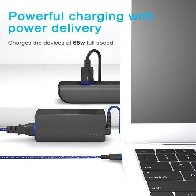 Alt view image 2 of 5 - QYD 90W USB C Laptop Charger for Lenovo Yoga Series 380 720 730 910 920 930 X61S X270 X280X 290 X380 X140e X390 X395 C740-14 C930 730-13IKB 730-15IKB 910-13IKB 720-13IKB Type-C Power Adaper Supply