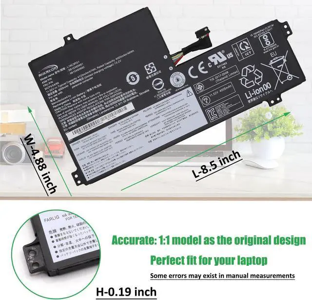 Alt view image 5 of 5 - RHKRKQN L19M3PG1 L19C3PG1 Laptop Battery Replacement for Lenovo 100e 300e Chromebook 2nd Gen AST 82CD 82CE ideapad 3 CB-11AST05 82H4 Series SB10X68685 5B10X65680 5B10X65684 5B11A25390 L19L3PG1 47Wh