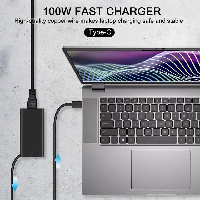 Alt view image 5 of 5 - OEM 100W USB-C AC Adapter for Dell Precision 3591 5680 5480 3581 3580 3480 Dell Inspiron 16 Plus 7640 2-in-1 Latitude 7650 7640 dell xps 16 9640 15 9530 2024 Charger DA100PM220 HA100PM220 LA100PM220