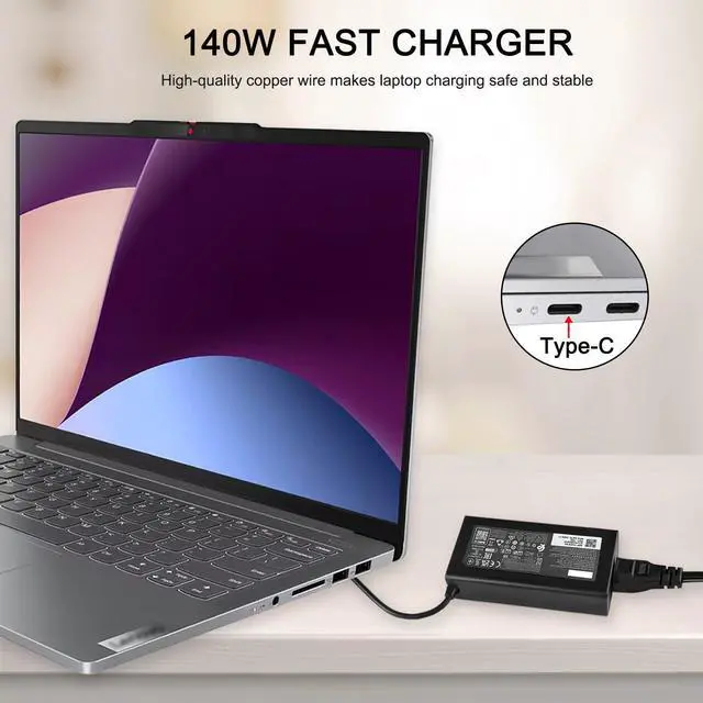 Alt view image 5 of 5 - JUYOON 140W 135W Charger for Lenovo Legion Pro 5 5i 7 7i Lenovo Yoga 9i Yoga Pro 7 9 Lenovo Slim Pro 7 9 ThinkPad Z16 4X21H2780 gx21k06350 ADL135YSDC3A ADL135YSCC3A ADL140YDC3A ADL140YLC3A