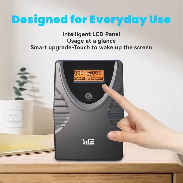 Alt view image 3 of 5 - Ups Battery Backup and Surge Protector 425VA/240W,Computer Uninterruptible Power Supply Units,Battery Backup Intelligent LCD,SKE Back UPS,Uninterruptible Power Supply,Battery Backup for Computer SKE