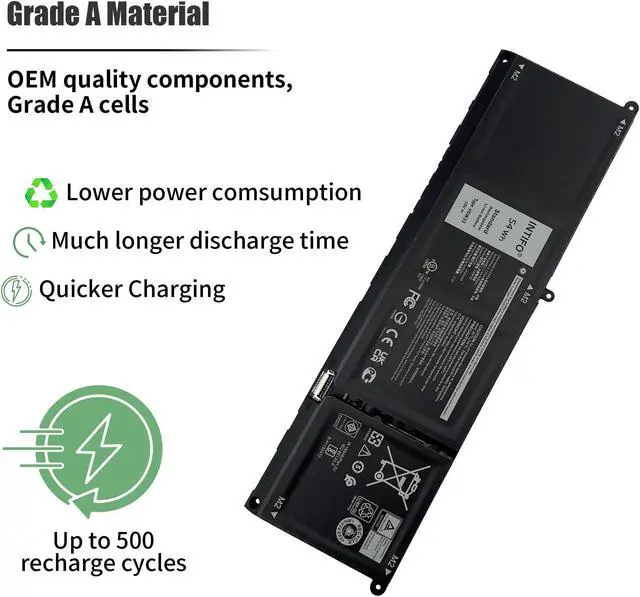 Alt view image 4 of 5 - INTIFO 54Wh V6W33 Laptop Battery Compatible with Dell Latitude 3320 3420 3520 Vostro 3510 3511 3515 5310 5410 5415 5510 5515 Inspiron 5418 5518 7415 2-in-1 0XDY9K 0WV3K8 0MVK11 0VKYJX G91J0 15V 4-Cell