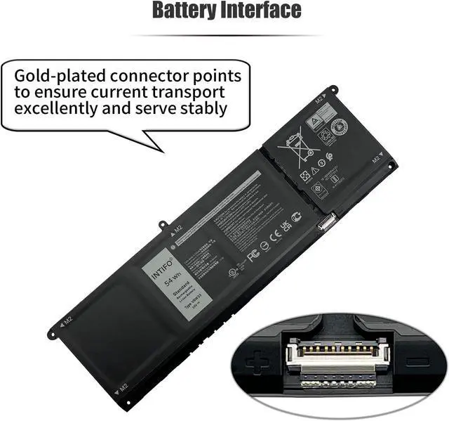 Alt view image 5 of 5 - INTIFO 54Wh V6W33 Laptop Battery Compatible with Dell Latitude 3320 3420 3520 Vostro 3510 3511 3515 5310 5410 5415 5510 5515 Inspiron 5418 5518 7415 2-in-1 0XDY9K 0WV3K8 0MVK11 0VKYJX G91J0 15V 4-Cell