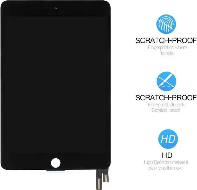 Alt view image 3 of 5 - for iPad Mini 4 2015 LCD Screen Replacement 7.9" for iPad Mini 4 A1538 A1550 Display Touch Digitizer Screen Assembly Repair Parts Kits Black (Without Home Button)
