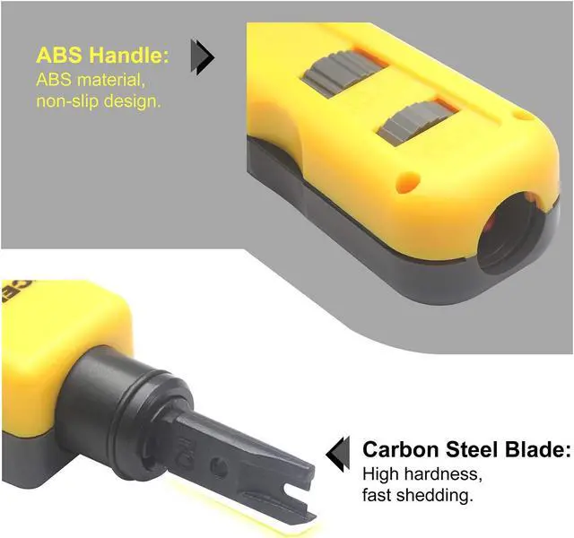 Alt view image 4 of 5 - VCELINK Punch Down Impact Tool with 110 and 66 Blades Bundle with 50-Pack RJ45 Cat6 90-Degree Keystone Jack Insert with Keystone Punch Down Stand Tool and 2-Pack Wire Stripper Cutter