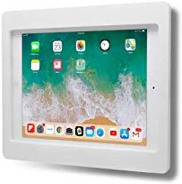 Alt view image 2 of 4 - TABcare Anti-Theft Acrylic VESA Enclosure for Apple iPad 5/6 9.7" with Free Wall Mount Kit & 90-Degree Angle Charge Cable (iPad 5/6 9.7", White)